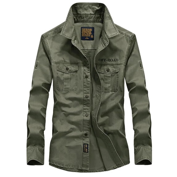 Plus Size 6XL Military Shirts Men Casual Long Sleeve Cotton Slim Fit Shirts Camisa Social Masculina Army Breathable Shirt