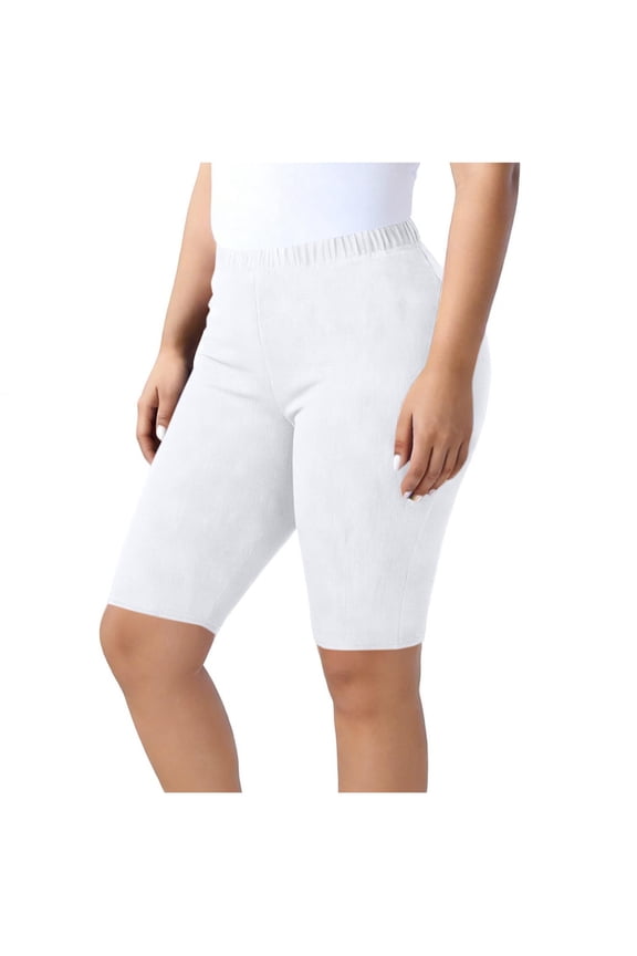 Plus Size 8" Biker Shorts for Women High Waist Tummy Control Fitness Athletic Shorts Workout Running Yoga Gym Shorts