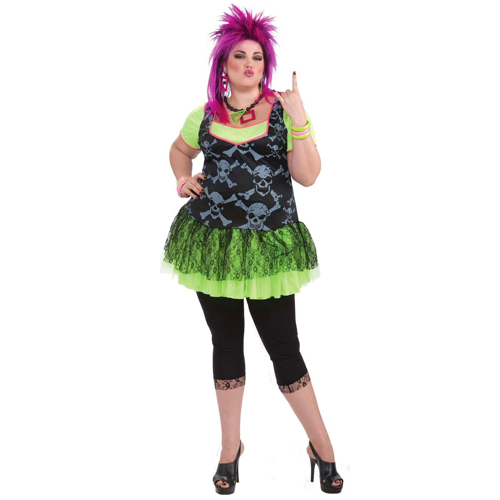 Plus Size 80s Costume - Punk Lady - Walmart.com