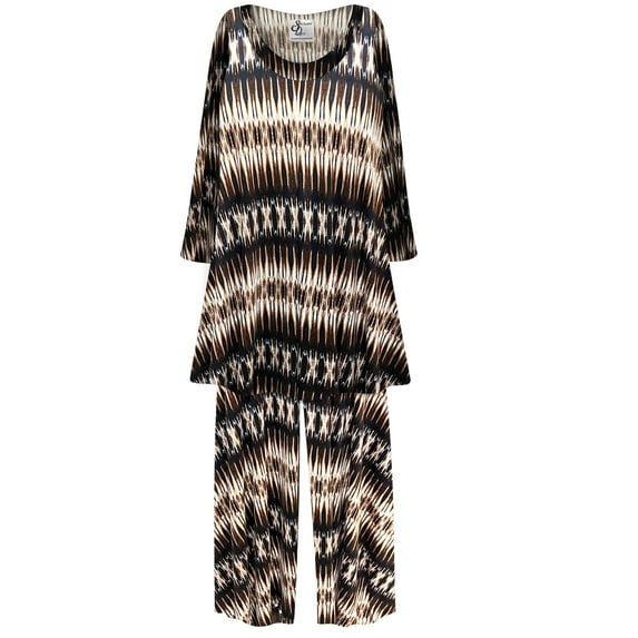 Plus Size 8x Nightgowns for Women Sleepshirt Long Sleeve Pajama Soft Sleep Dress Geo Sand Dune Print Loungewear