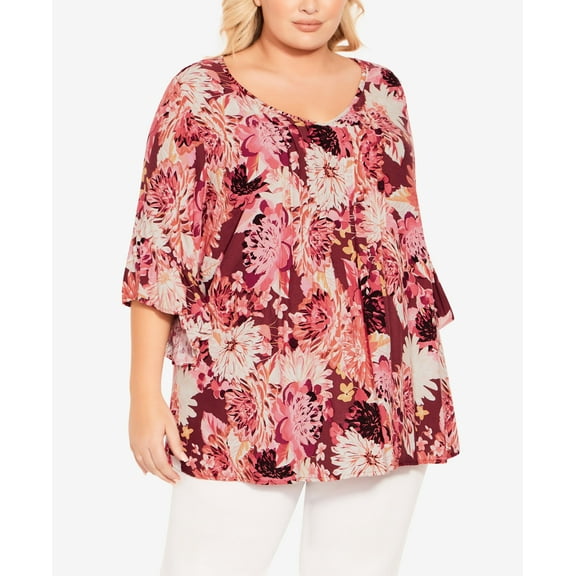 Plus Size Abby Pintuck Top Pink Dahlia 26W28W