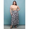 thumbnail image 1 of Plus Size Abstract Elastic Waist A Line Maxi Skirt, 1 of 3