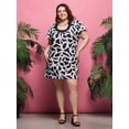 thumbnail image 1 of Plus Size Abstract Short Sleeve Mini Dress, 1 of 3