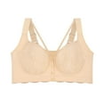 thumbnail image 1 of Plus Size Adjustable Lace Front Closure Bra Comfortable Everyday Women's Underwear Sports Bra Fashionable Relaxed Fit 0XL-8XL #Khaki,XXXXXL, 1 of 3