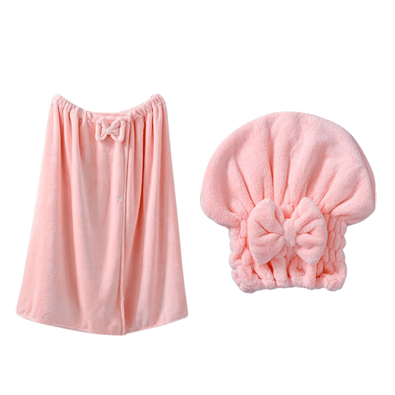 Plus Size Adjustable Oversized Wrap Bathrobe Set for Women with Hair Towel and Wearable Dress for Post-Bath Comfort