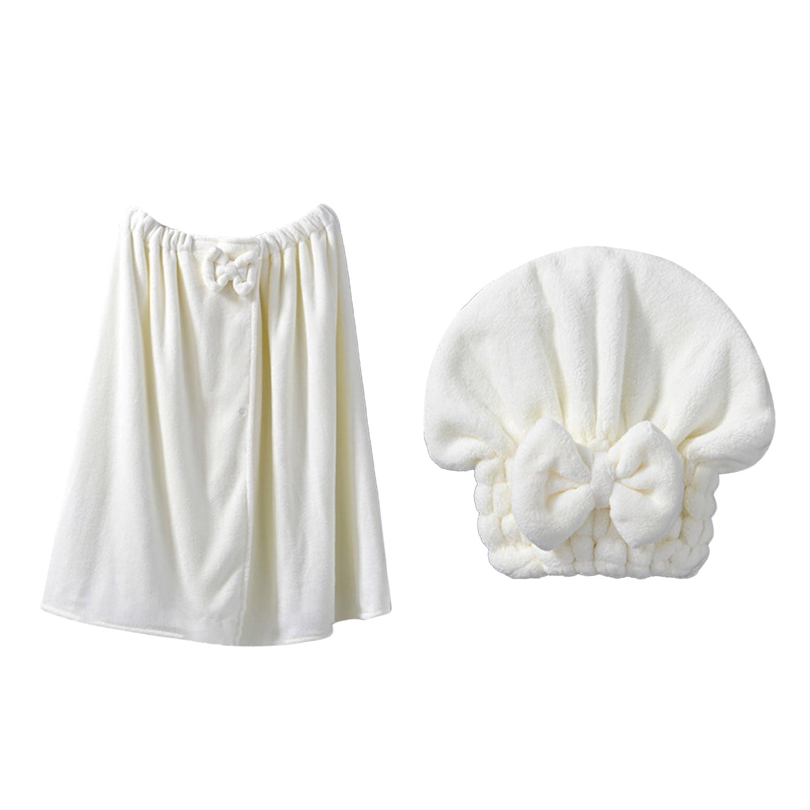 Plus Size Adjustable Oversized Wrap Bathrobe Set for Women with Hair Towel and Wearable Dress for Post-Bath Comfort