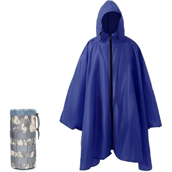 Plus Size Adult Rain Poncho with Hood and Zipper, Poncho Para Lluvia, Tactical Ponchos Adult For Camping, Hiking