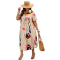 thumbnail image 1 of Plus Size Allover Print Button Up Loose Fit Dress, 1 of 5