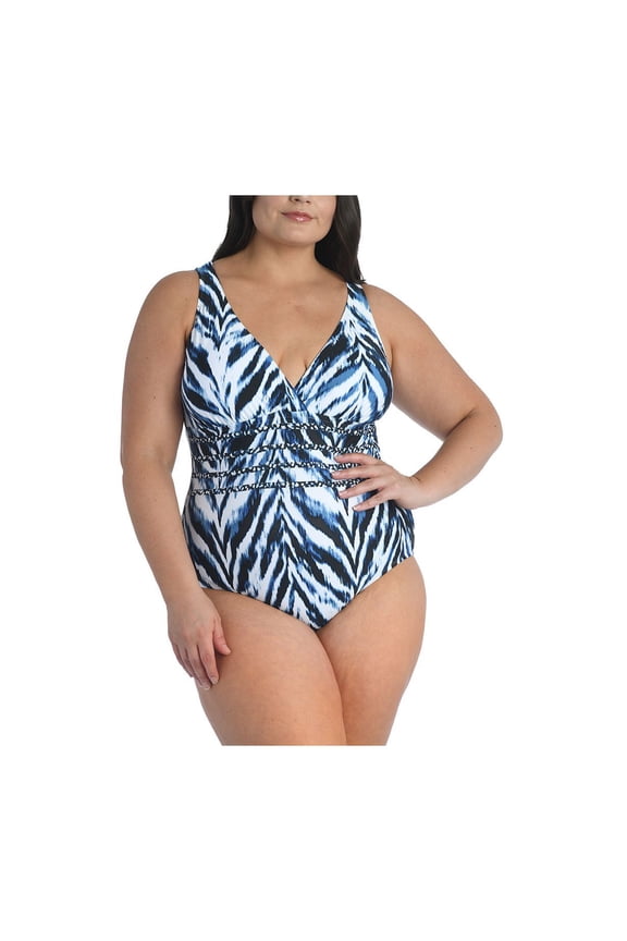 Plus Size Animal Instinct Tummy-Control One-Piece Swimsuit