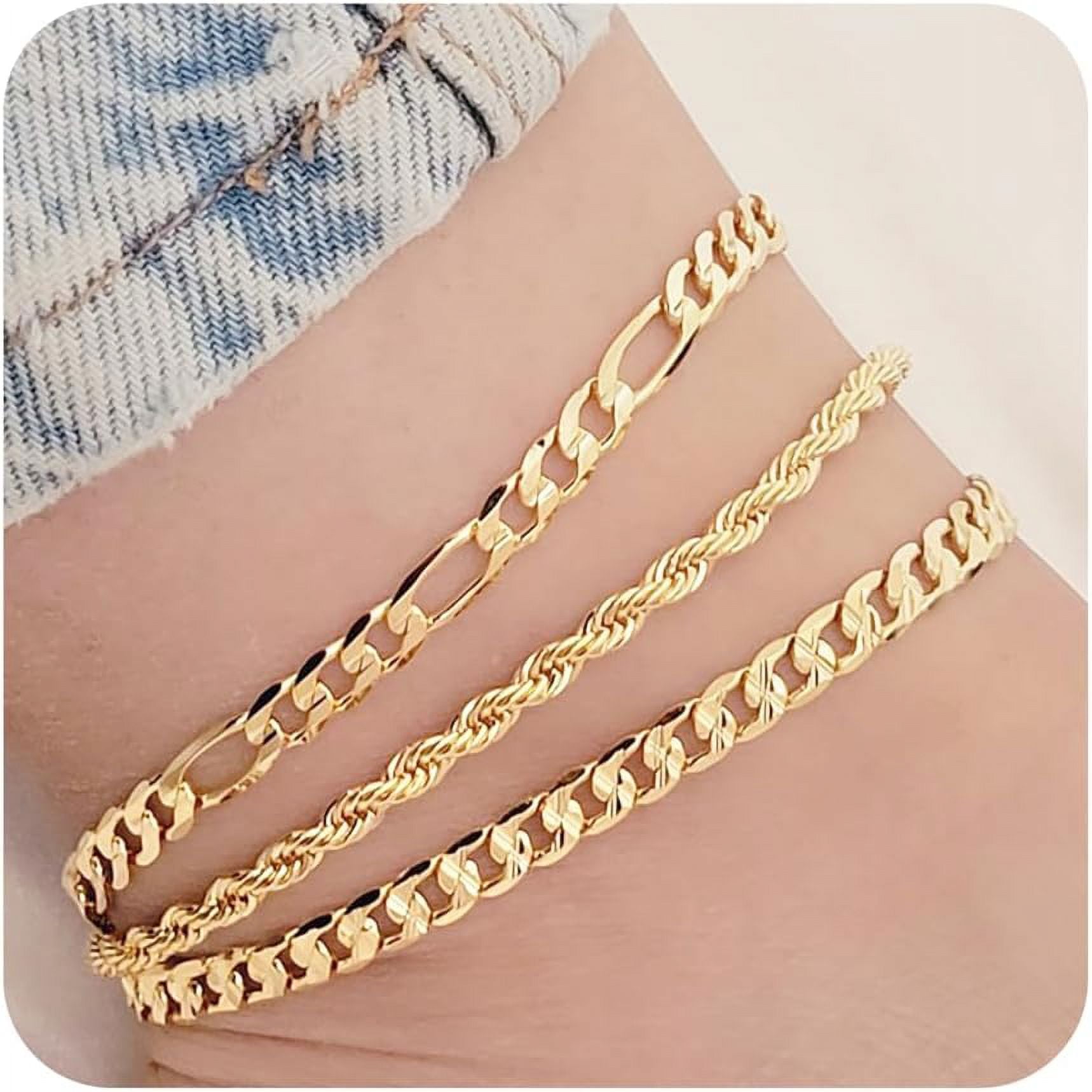 Anklets For Women Gold 13mm Silver Cuban Link Anklets For Women