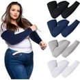 thumbnail image 1 of Plus Size Arm Sleeves UV Sun Protection Tattoo Cover up Compression Cooling Arm Cover Ice Silk Running Sleeves 4Pairs, 1 of 7