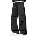 thumbnail image 1 of Plus Size Baggy Pants for Men Lightweight Mesh Side Zip Straight Pants Workwear Streetwear Pants, 1 of 3