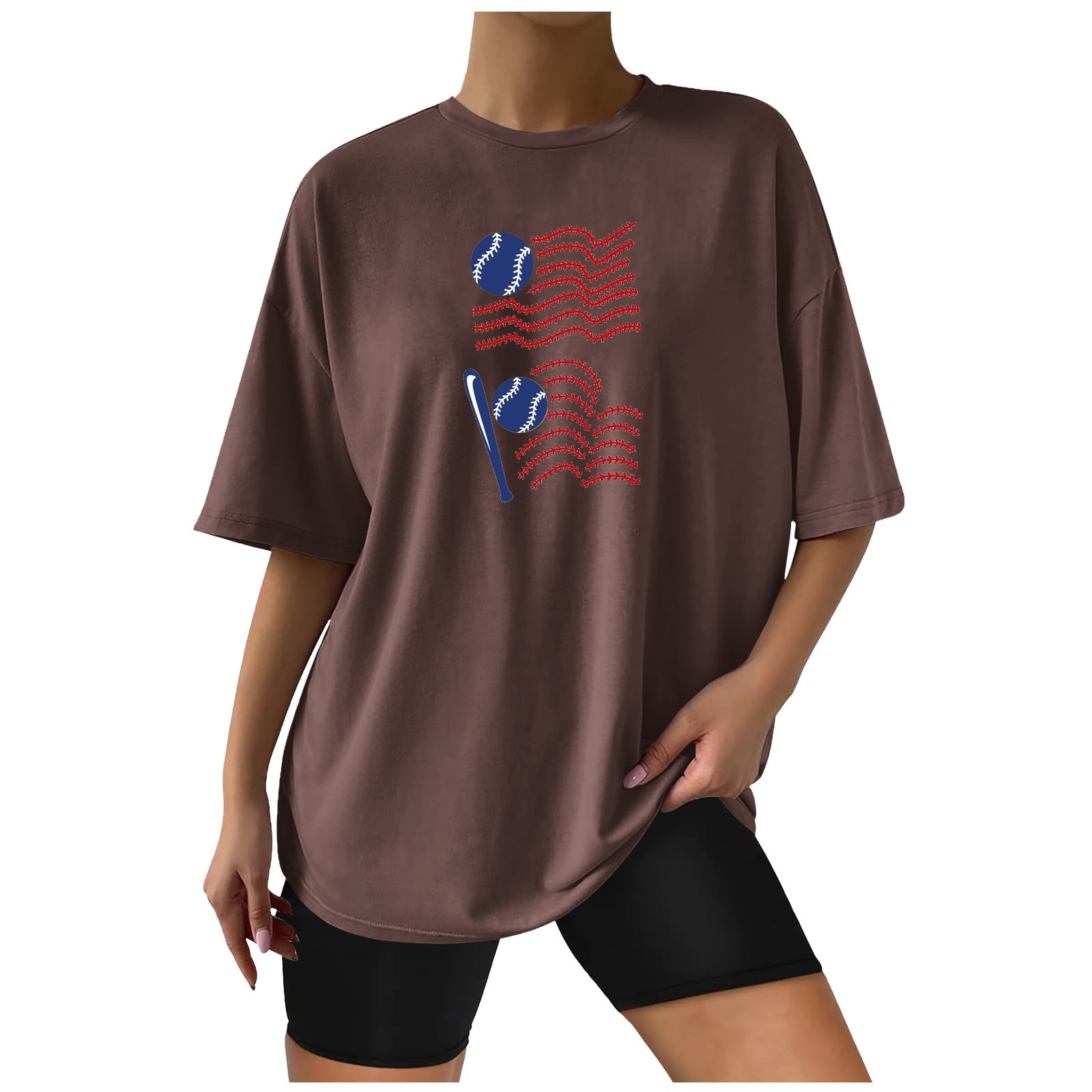 Plus Size Band Tees for Women Womens Summer Shirts Round Neck Short