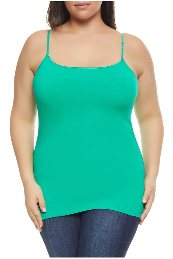 Womens Plus Size Basic Shelf Bra Cami