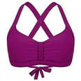 thumbnail image 1 of Plus Size Bathing Suit Loose Fit Swim Tops No Bottom Women's Bathing Suit Top Summer Outdoor Beach Holiday Tops Purple XL, 1 of 3
