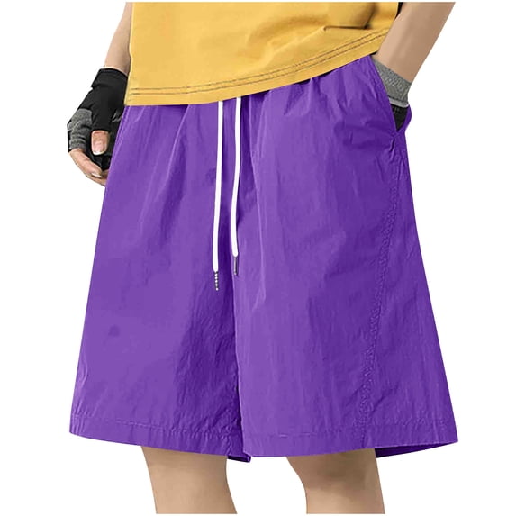 Plus Size Beach Shorts for Mens 9" Lightweight Athletic Shorts Absorb Sweat Hybrid Quick Dry Shorts Lace-Up Elastic Waist Sweatpants Baggy Relaxed Fit Shorts Beach Gym Workout Running Casual Shorts