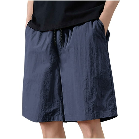 Plus Size Beach Shorts for Mens 9" Lightweight Athletic Shorts Absorb Sweat Hybrid Quick Dry Shorts Lace-Up Elastic Waist Sweatpants Baggy Relaxed Fit Shorts Beach Gym Workout Running Casual Shorts