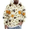 thumbnail image 1 of Plus Size Beer Printed Hoodies for Mens Long Sleeve Ultra Soft Textured Sweatshirt Casual Warm Athletic Stretch Hooded Fleece Sweater with Kangaroo Pocket 2025, 1 of 5