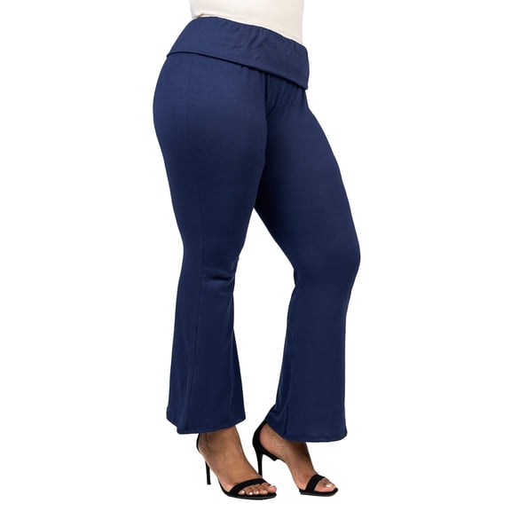 Plus Size Bell Bottom Foldover Waist Pants
