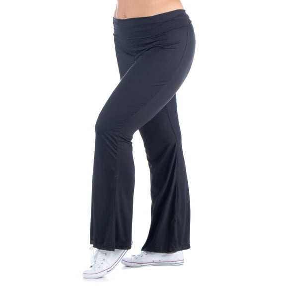 Plus Size Bell Bottom Foldover Waist Pants