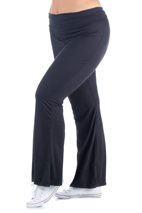 Plus Size Bell Bottom Foldover Waist Pants