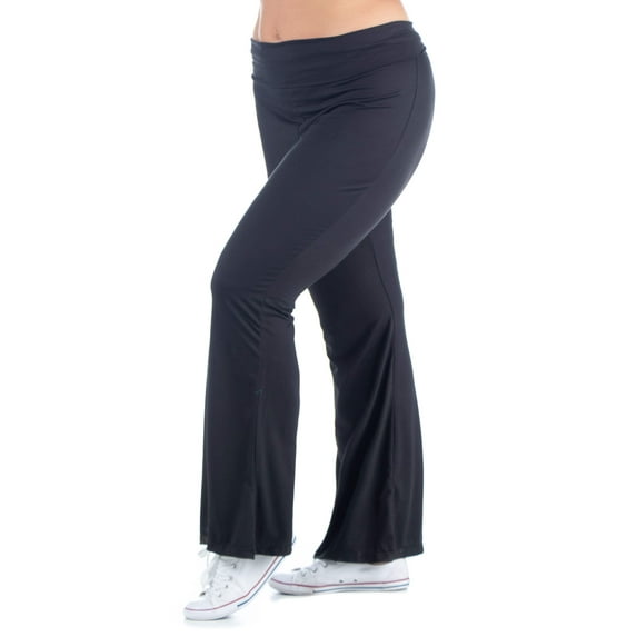 Plus Size Bell Bottom Foldover Waist Pants