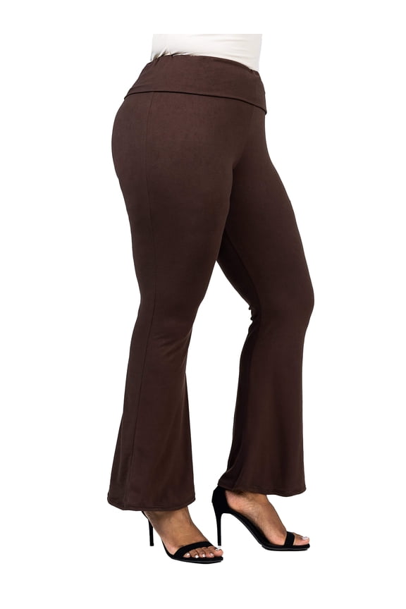 Plus Size Bell Bottom Foldover Waist Pants