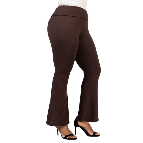 Plus Size Bell Bottom Foldover Waist Pants