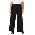 thumbnail image 1 of Plus Size Belted Wide-Leg Pants Rich Black 16W, 1 of 1