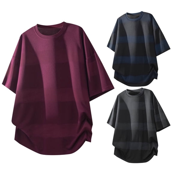 Plus Size Big & Tall Men's Casual Sport T-Shirt Loose Fit Short Sleeve Crewneck Solid Color Quick Dry Breathable Moisture Wicking Gym Workout Training Everyday Essential | JASKFLY,Wine 4XL