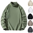 thumbnail image 1 of Plus Size Big & Tall Men's Casual Turtleneck Long Sleeve Tee Shirt Tops Solid Color Crewneck Fold Over Collar Breathable Quick Dry Polyester Travel Daily Gift for Him | JASKFLY,Dark Gray 3XL, 1 of 8