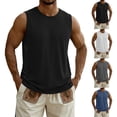 thumbnail image 1 of Plus Size Big & Tall, Men's Sleeveless Hoodless Round Neck Pullover Casual Fashionable Running Tank Top Quick Dry Breathable Gym Workout Training | TOPLIU,Gray 2XL, 1 of 9