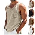 thumbnail image 1 of Plus Size Big & Tall, Men's Sleeveless Tank Top Cotton Casual Tee, Muscle Fit Vest With Button Pockets, Crewneck Pullover, Breathable Summer Beach Workout | TOPLIU,Black 3XL, 1 of 7