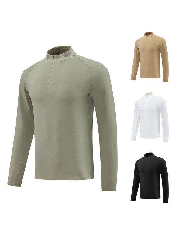 Plus Size Big & Tall Men's Summer Ice Silk Cooling Long Sleeve Shirt UPF 50+ Sun Protection Quick Dry Tops Running Hiking Fishing Travel Fitness Workout Outfits Activewear