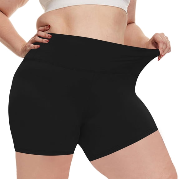 Plus Size Biker Shorts Womens High Waist Yoga Short Leggings 1X-5X Stretch Soft Workout Athletic Gym Shorts (3XL, Black)