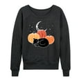thumbnail image 1 of Instant Message - Black Cat Pumpkin Nap - Women's French Terry Long Sleeve Shirt, 1 of 5