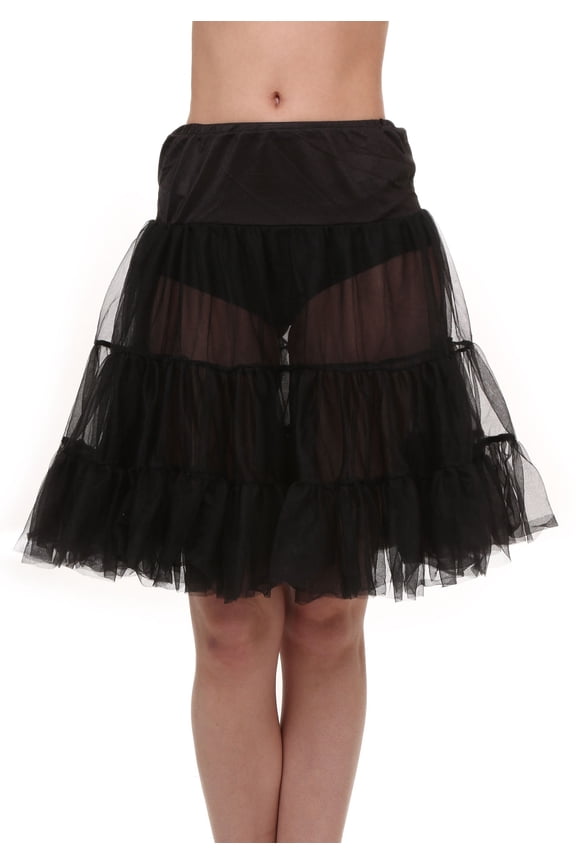 Plus Size Black Knee Length Crinoline