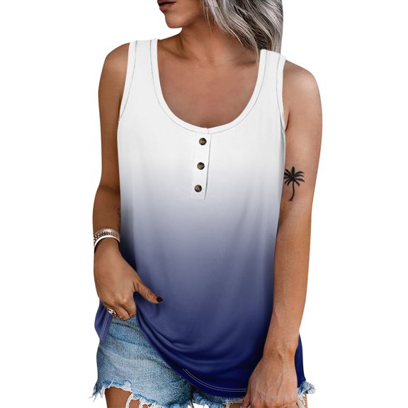 Plus Size Blouse for Women Women Summer Sleeveless Casual Printed O Neck T Shirt Tops