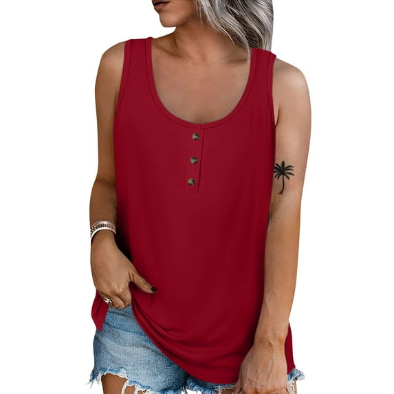 Plus Size Blouse for Women Women Summer Sleeveless Casual Solid Color O Neck T Shirt Tops Blouse