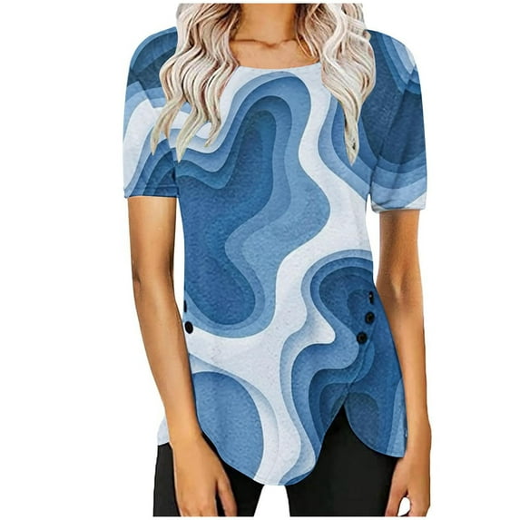 Plus Size Blouses for Women 4X-5X Short Sleeve Tunic Tops for Women 2025 Summer Tops for Women 2025 Vacation Tee Shirts Womens Graphic