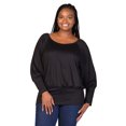 thumbnail image 1 of Plus Size Blouson Sleeve Banded Bottom Top, 1 of 11