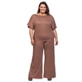 thumbnail image 1 of Plus Size Boat Neck Top and Pant Set, 1 of 11