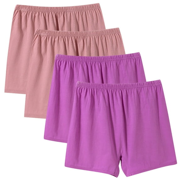 Plus Size Boxer Panties for Women 4 Pack Plus Size Comfy Lounge Panties Casual Summer Daily High Waist Underwear Shorts
