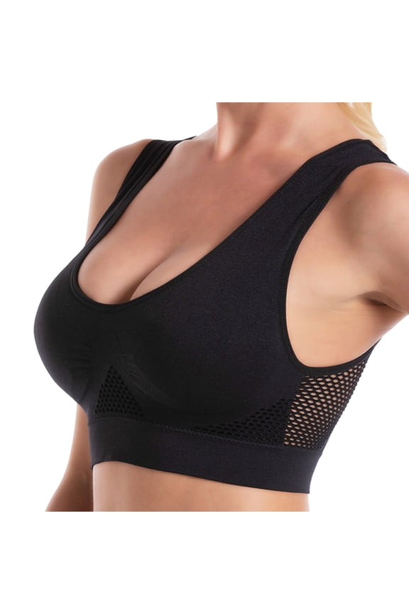 Plus Size Bra, Plunge V Neck Wirefree Bra Soft Comfy Wirefree Front Closure Lightweight Deep V Bra Full Coverage Supportive Bra Bust Shaping Wirefree Bra Thin Underwear, Black