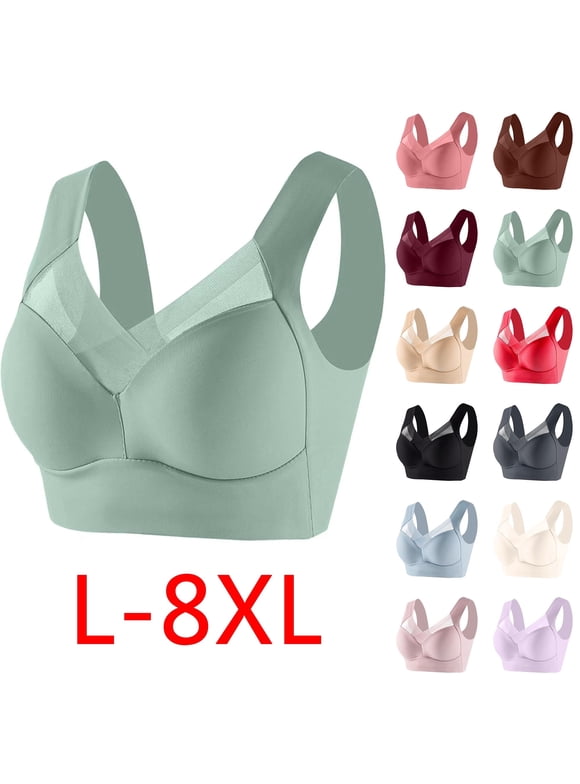 Plus Size Bra Sawvnm Women's Strapless Lace Underwear With Thin Side Collection And Daily Bra Bras for Women,Green,L