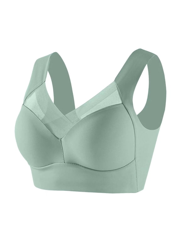 Plus Size Bra Sawvnm Women's Strapless Lace Underwear With Thin Side Collection And Daily Bra Bras for Women,Green,XXL