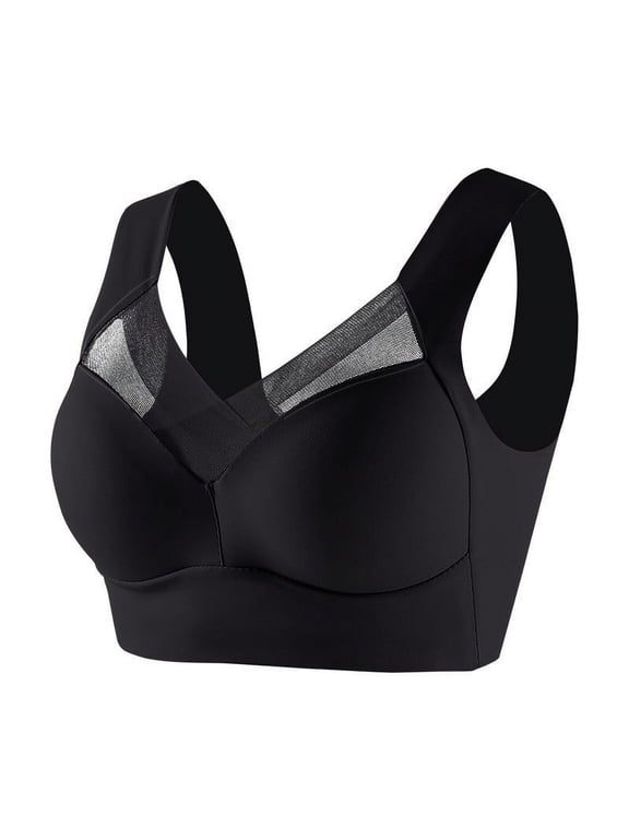 Plus Size Bra Sawvnm Women's Strapless Lace Vest Underwear With Thin Side Collection And Daily Bra Bras for Women,Black,XXXXL