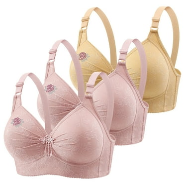 Plus Size Bra,Woman'S Lace Flower Gathered Together Large Size Daily Bra Underwear No Rims