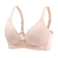 thumbnail image 1 of Plus Size Bra Women Back-Smoothing Bra Feature V-Neck Demi & Balconette Bra Style W-70 Front Closure Closure Workout Bra Beige XXL, 1 of 6