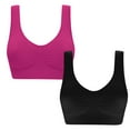 thumbnail image 1 of Plus Size Bralettes for Women 2 Pack Seamless Bra Push Up Stretchy Full Coverage Back Smoothing Sports Yoga Bras Sizes S-5XL, 1 of 6